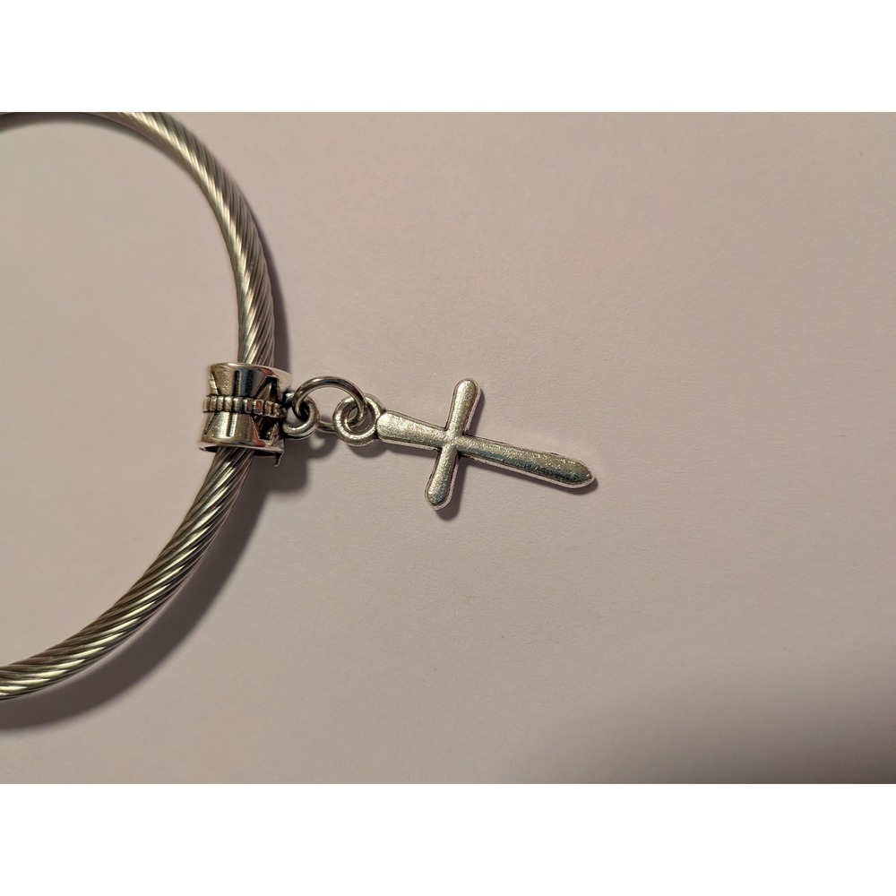 Silver Cross Charm Religious Jewelry